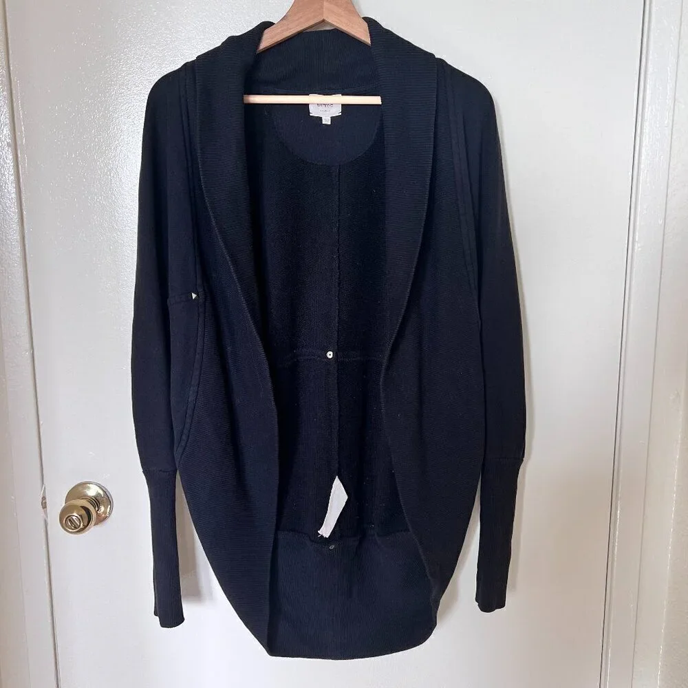 Aritzia Wilfred Diderot Black Sweater Open Front Cocoon Cardigan XXS​​​​​​​